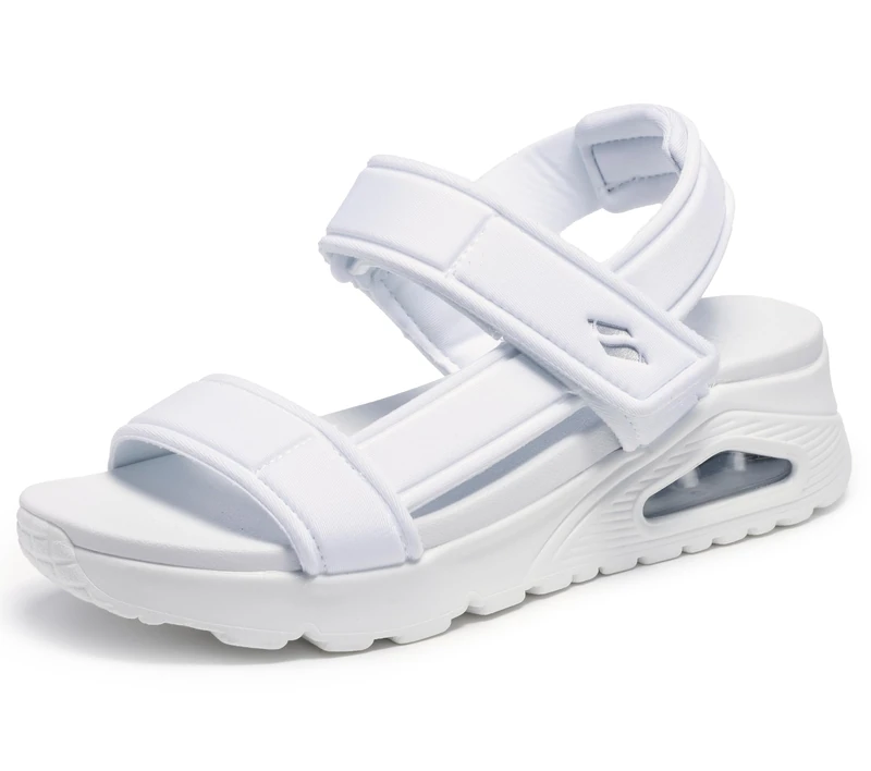 Skechers Women's Uno Sandal Summer Stand2 Sandals, White Nylon, 4 UK