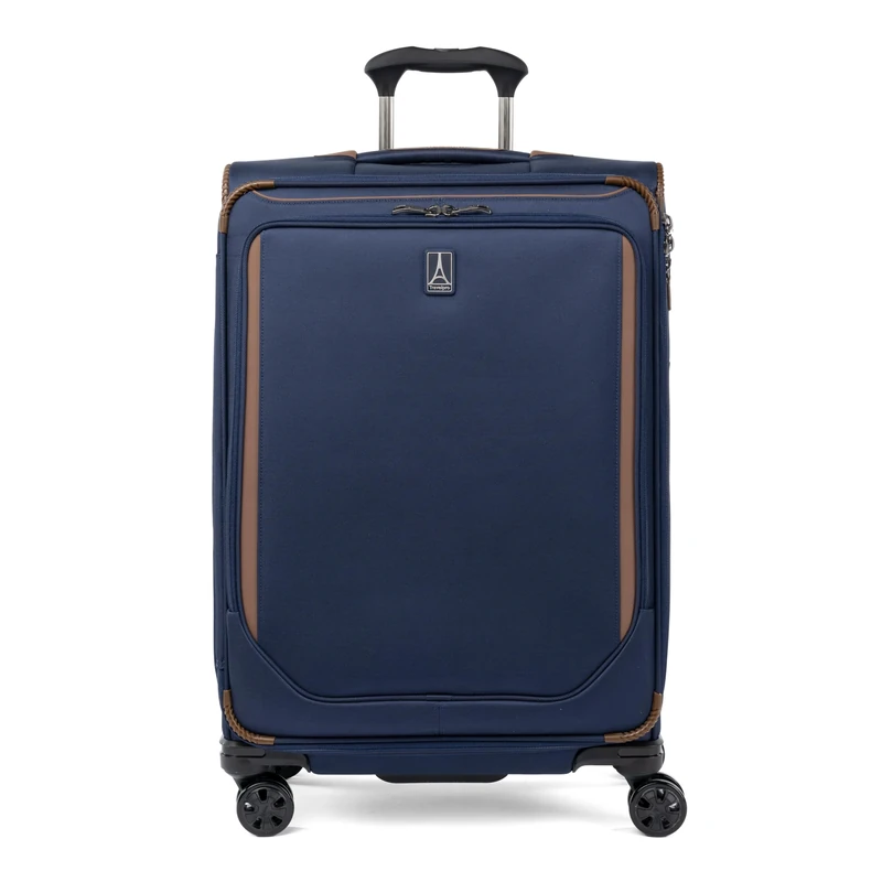 Travelpro Crew Classic Lightweight Softside Expandable Carry on Luggages, Patriot Blue, Checked Medium, Crew Classic Softside Expandable Luggage with Spinner Wheels