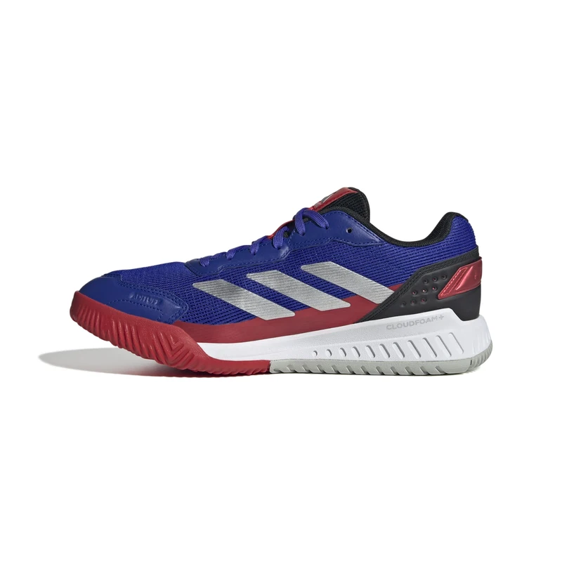 adidas Men's Courtquick Mens Padel Shoes, Lucid Blue/Silver Metallic/Lucid Red, 5.5 UK