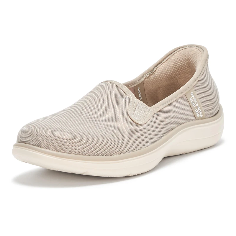 Skechers Women's On-The-go Flex-Radiant Snake Print Skimmer Hands Free Slip-ins Loafer Flat, Taupe, 10