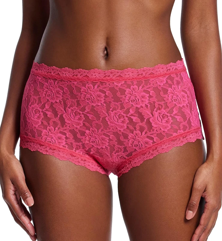 Hanky Panky Women's Signature Lace High-Rise Boyshorts, Morning Glory Pink