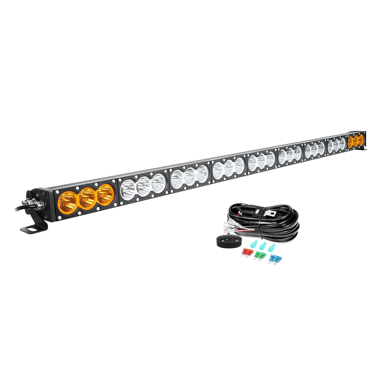 Willpower 49 Inch 270W LED Light Bar 12V 24V Single Row LED Work Fog Lamps IP67 Flood Spot Offroad Driving Lights for 4X4 Truck Car ATV SUV Vehicle Boat, with Wire Harness, Amber White Combo