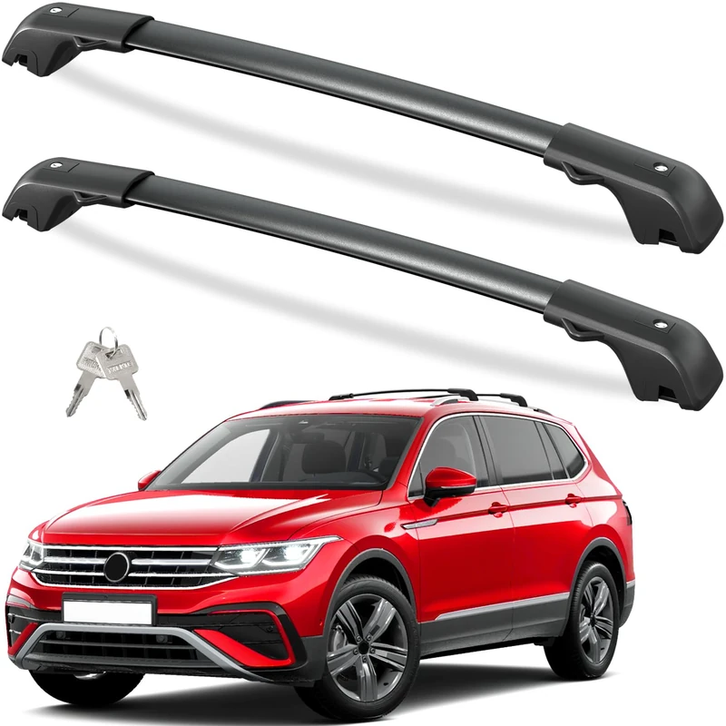 Tuyoung Roof Bars Compatible with Volkswagen Tiguan 2018 2019 2020 2021 2022 2023 2024 and Taos 2022 2023 2024 TY4-8835
