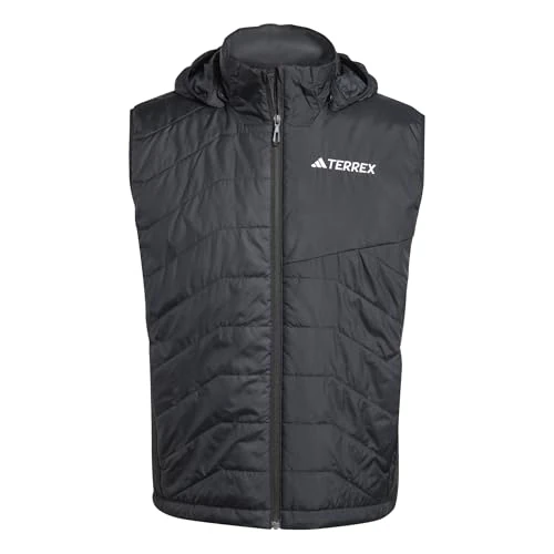 adidas Men's Terrex Multi CLIMAWARM Insulated Hooded Vest, Black, M