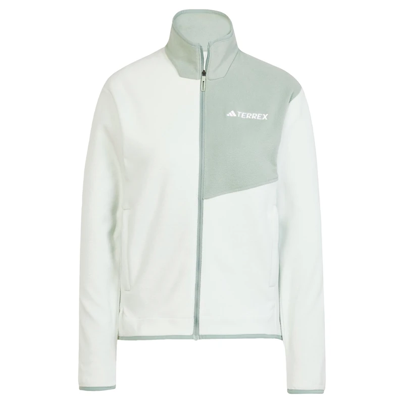 adidas Women's Terrex Multi Full Zip Fleece Jacket, Linen Green/Silver Green, L