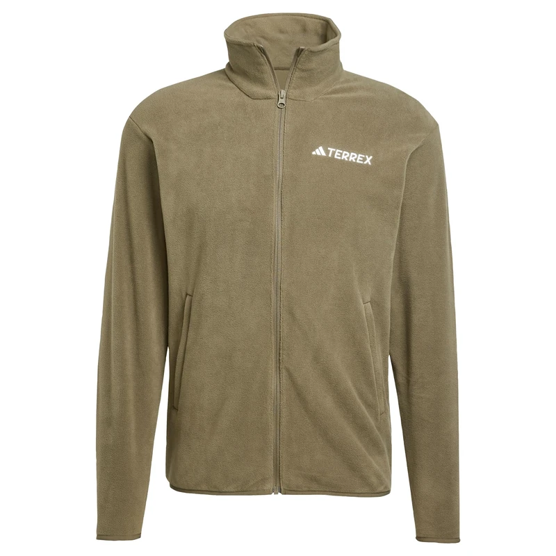 adidas Men's Terrex Multi Essentials Full Zip Fleece Jacket, olive strata, XS
