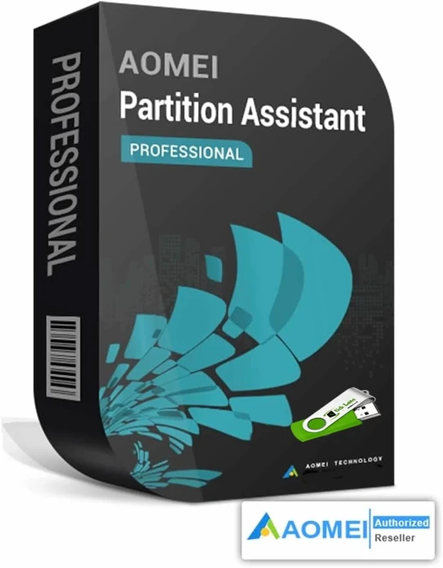 AOMEI Partition Assistant Pro - Manage Disk Space Efficiently, Lifetime Licence for 1 PC. Comes on 32gb USB Stick - Image 1