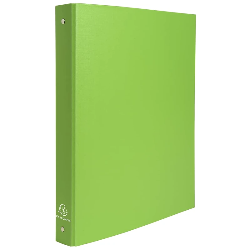 Exacompta - ref. 51473E - Box of 20 Rigid PP Binders - 4 Round Rings Diameter 30 mm - Spine 40 mm - External Dimensions: 32 x 26 cm - A4 File Format - Colour: Lime Green