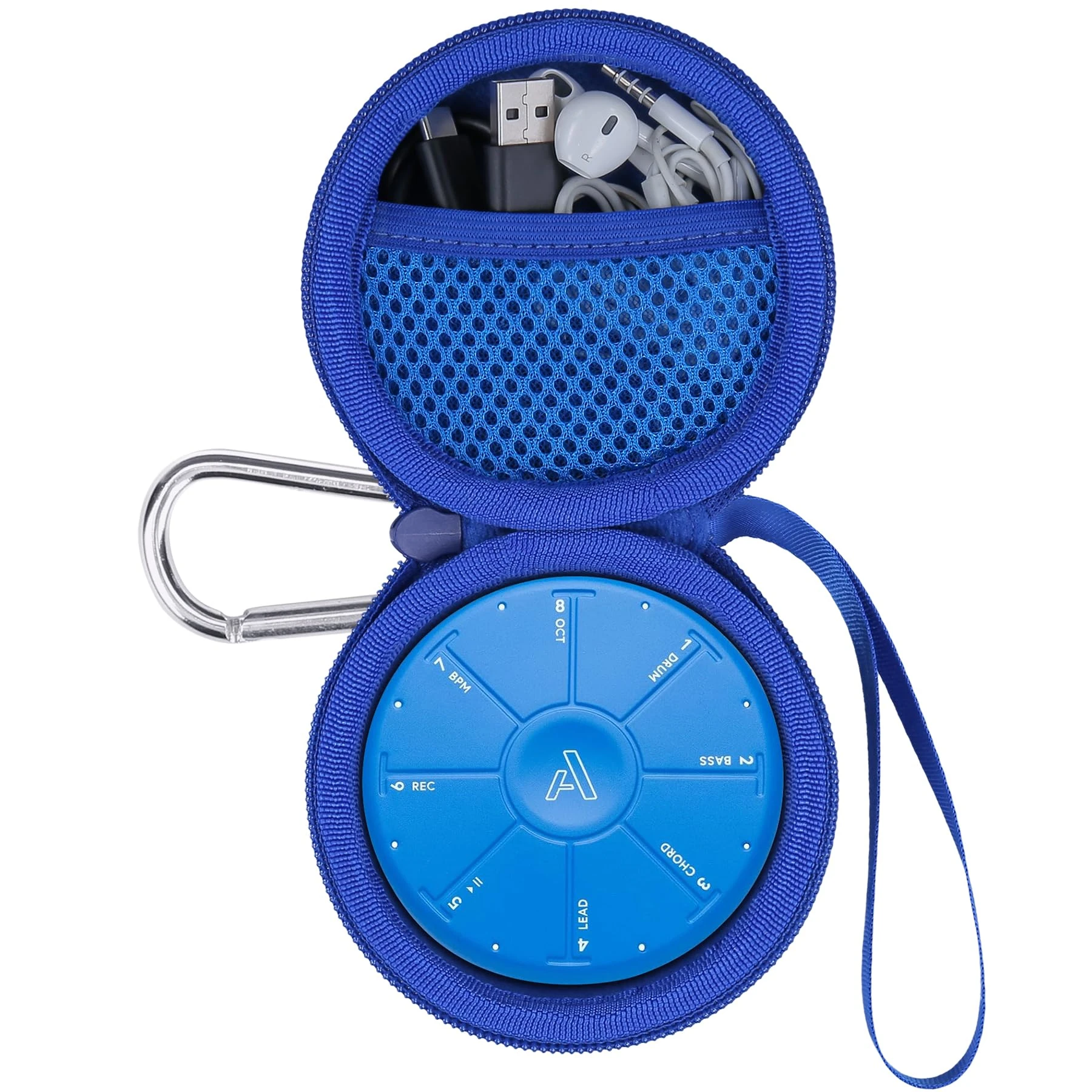 Aenllosi Hard Carrying Case Compatible with Artiphon Orba 2 Portable Synthesizer, Sampler, Looper & MIDI Controller-Not Including Device(Blue，Case Only)