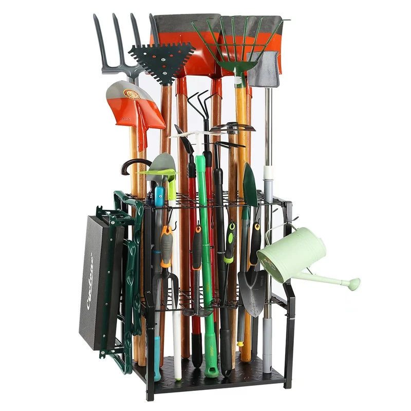 UU-Major Garden Tool Organizers Heavy Duty Freestanding Garage Storage Organization for Broom, Mop, Shovels, Rakes, Garage Storage Rack, Tool Holder for