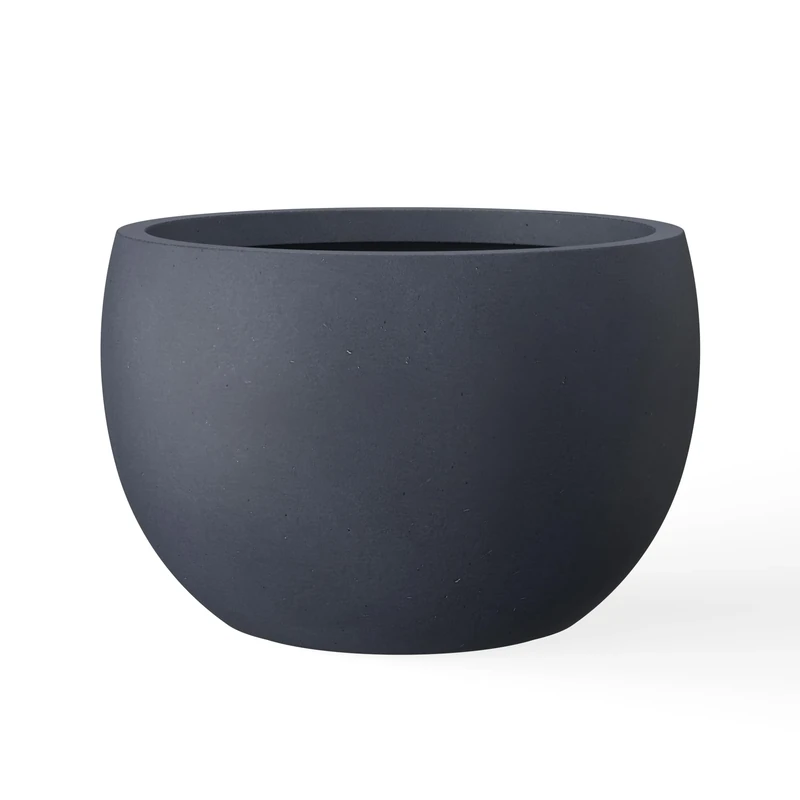 Kante Planter, Concrete, Charcoal, 15.7" D