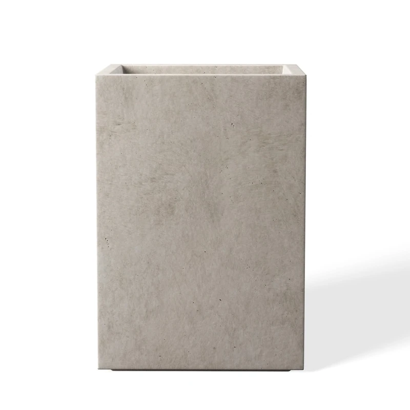 Kante Planter, Weathered Concrete, 15.7" H