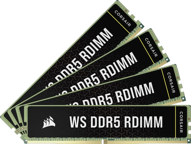 CORSAIR WS DDR5 ECC RDIMM 64GB (4x16GB) 6000MHz CL40 Intel XMP 3.0 Workstation Memory - Black (CMA64GX5M4B6000C40)