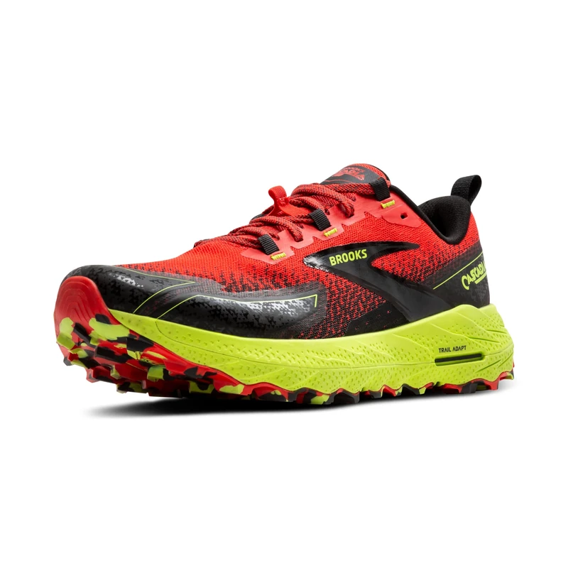 Brooks 1104261D656 Cascadia 18 Men Cherry Tomato/Lime/Black UK 7.5
