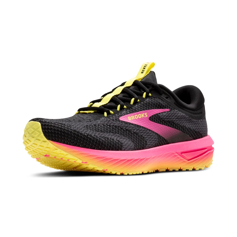 BROOKS 1204241B025 Revel 7 Women Black/Pink/Lemon Tonic UK 6.5