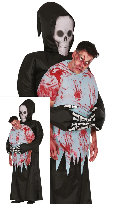 FIESTAS GUIRCA Carry Me To The Grave Inflatable Men Fancy Dress Costume - Grim Reaper Carrying a Dead Costume - Mens Halloween Costumes Adult Size L