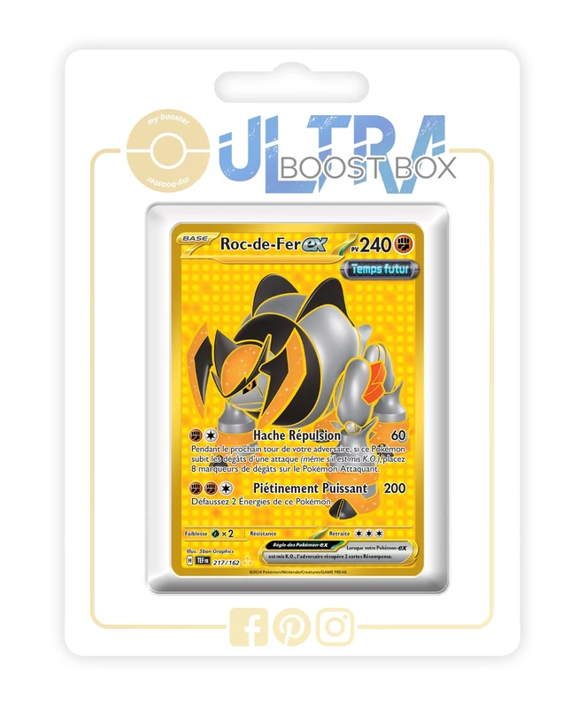 ROC-de-Fer ex (Iron Boulder ex) 217/162 Future Glod Shiny - Ultraboost X Écarlate et Violet 5 - Forces Temporelles Box of 10 Pokemon French Cards