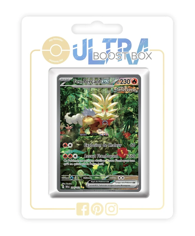 Feu-Perçant ex (Gouging Fire ex) 204/162 Ancient Alternative Shiny Pokémon Gallery - Ultraboost X Écarlate et Violet 5 - Forces Temporelles Box of 10 Pokemon French Cards