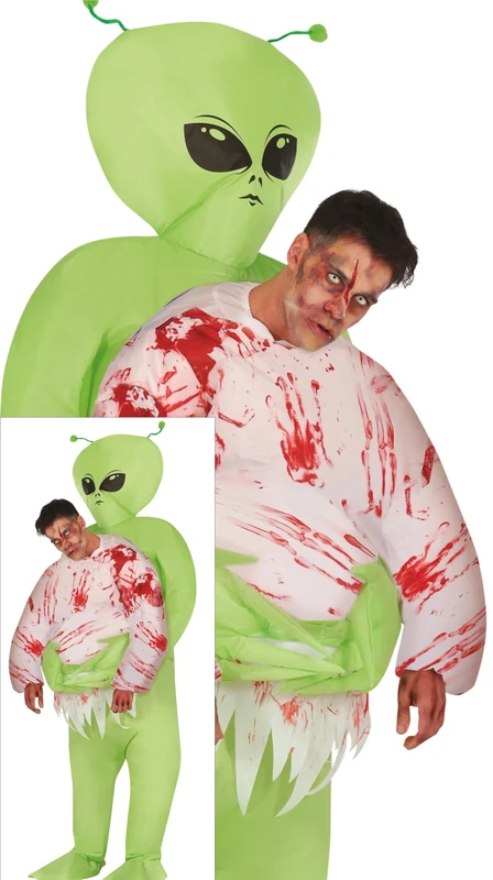 FIESTAS GUIRCA Abducted by an Alien Inflatable Men Fancy Dress Costume - Extraterrestrial Carrying a Person Costume - Mens Halloween Costumes Adult Size L