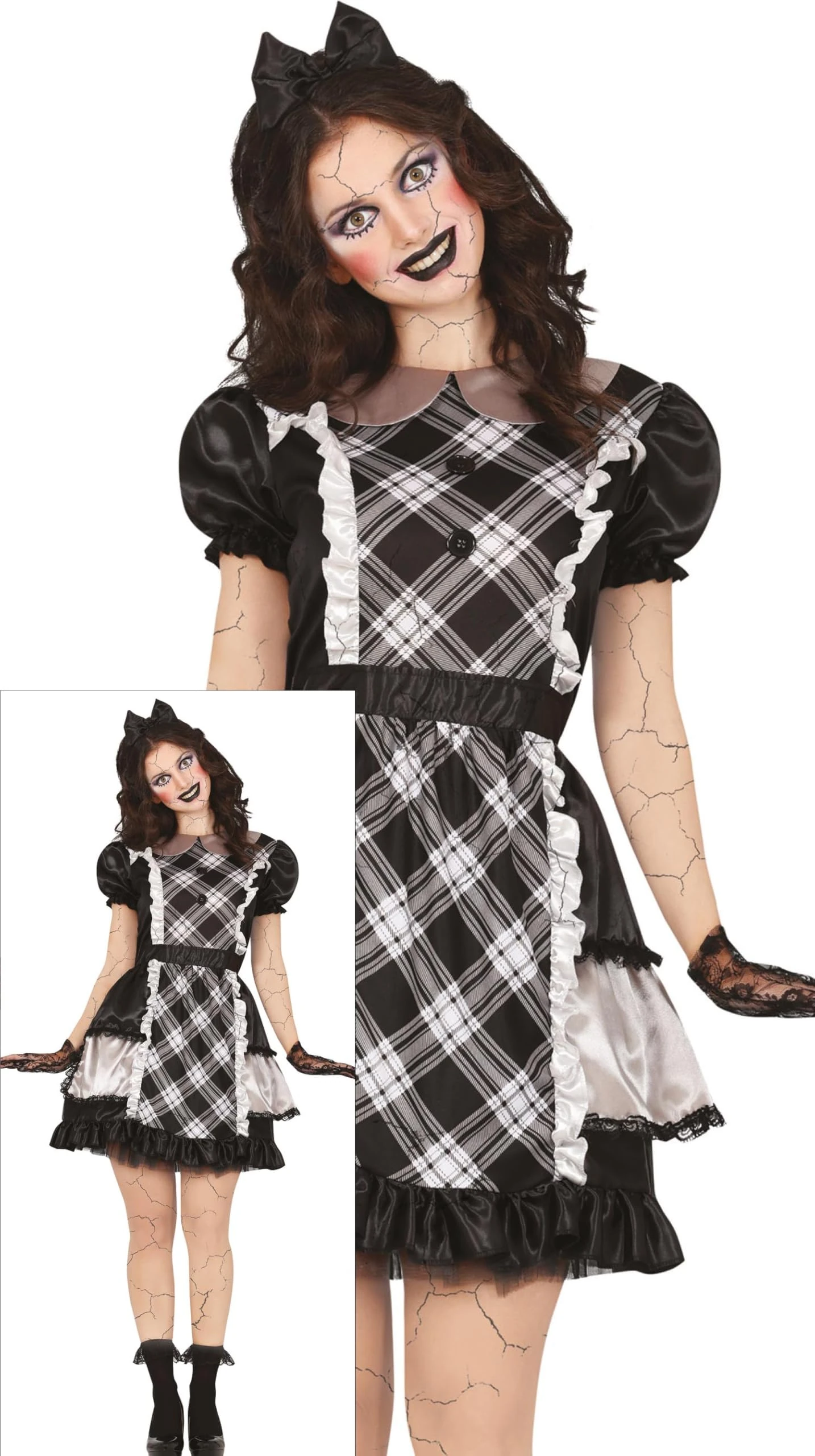 FIESTAS GUIRCA Porcelain Doll Women Fancy Dress Costume - Horror Movie Maid Costume - Halloween Costumes for Women Size S