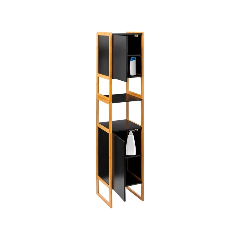 Avilia Column Cabinet, Bamboo Engineered Wood, Black, L. 33 x P. 33 x H. 170 cm - Image 1