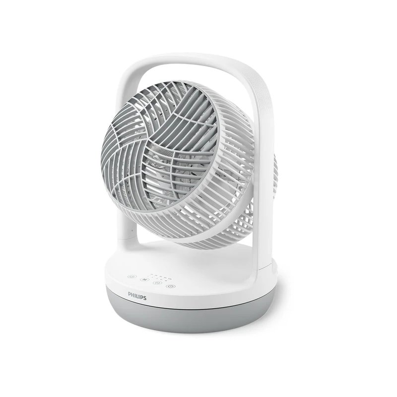 Philips Table Fan Series 2000. Powerful & Ultra-Quiet with SilentWings Technology. 23 dB. Air Circulator. Adjustable Tilt 180. 12h timer. For Bedroom, Home and Office. White (CX2050/00)