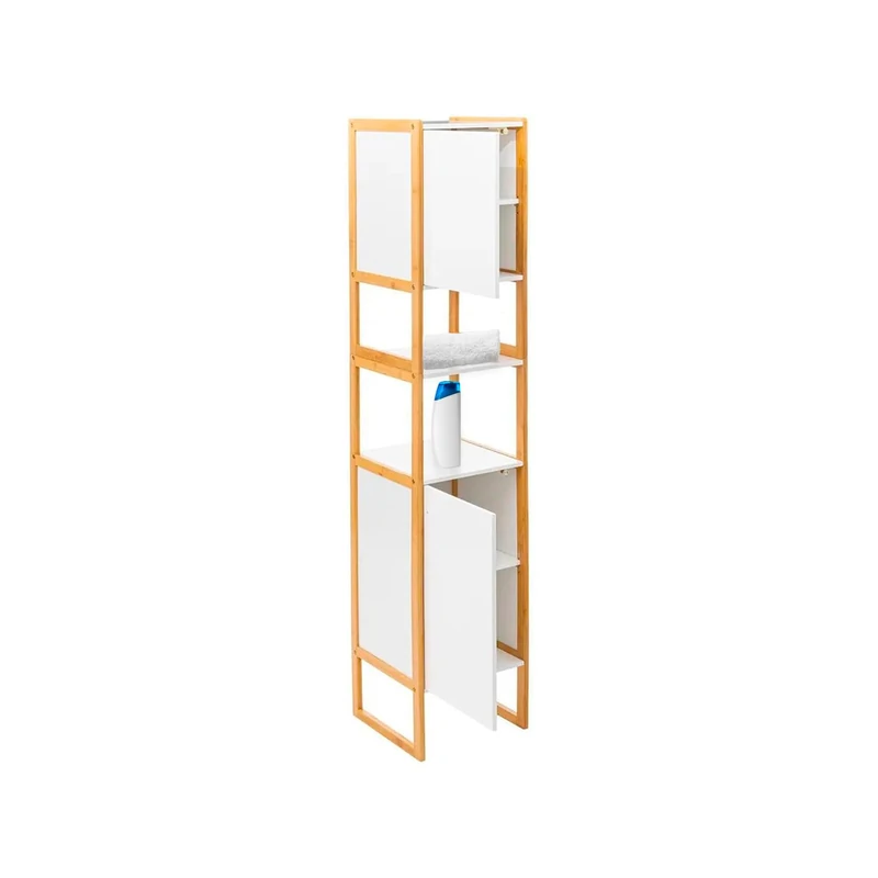 Avilia Space-Saving Bathroom Cabinet with 2 Doors, 33 x 33 x 170 cm – Versatile Modular Column Cabinet with Internal Shelves, Ideal for Bathroom Organization, White - Image 1