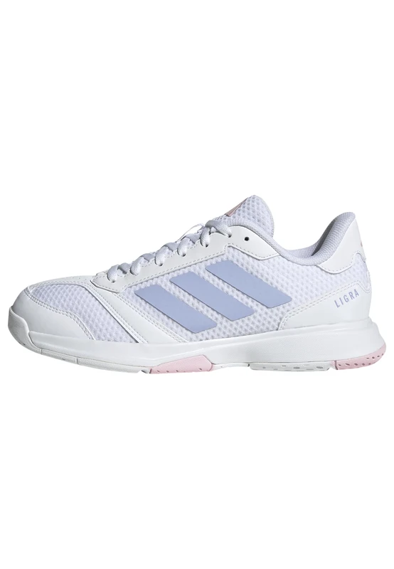 adidas Women's Ligra 8 Womens Indoor Shoes, Cloud White/Violet Tone/Clear Pink, 10 UK