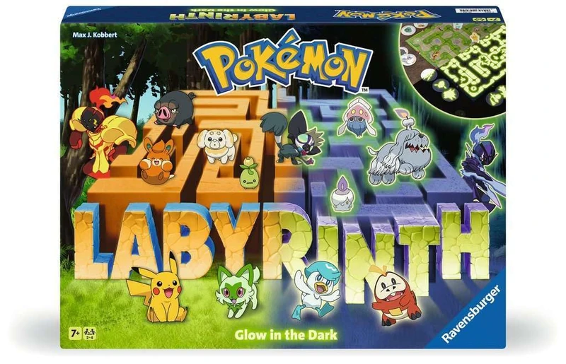 Ravensburger - Pokemon Maze Glow in the Dark - Pokemon Maze Game Glow in the Dark - 2-4 Players - Ages 7+ - Thinking & Strategy - 22705