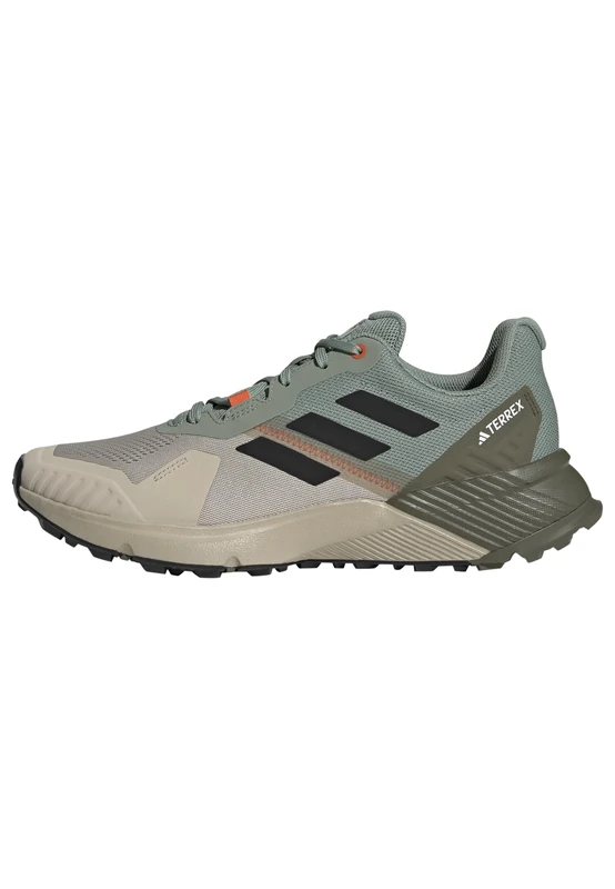 adidas Men's Terrex Soulstride Trail Running Shoes, Silver Green/core Black/semi Impact Orange, 8 UK
