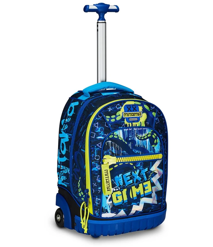 Mitama Octogamer Trolley Run School, Double Compartment, Blue, Elementary School and Leisure, Child Boy, Blue, Taglia Unica, School Trolley