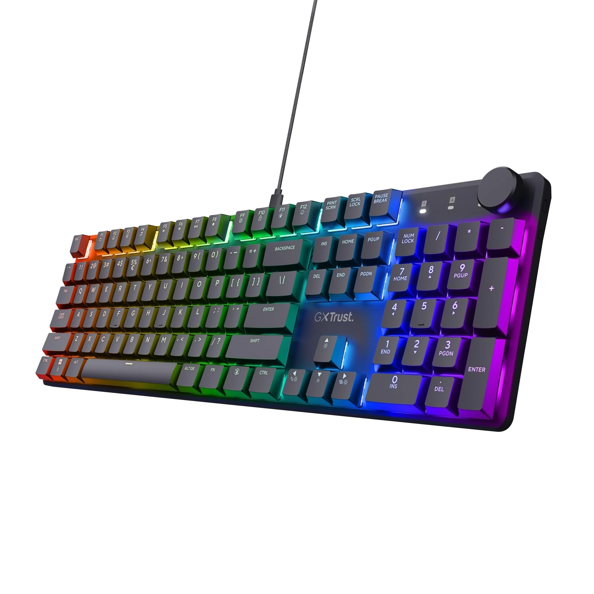 Trust Gaming GXT 866 Torix Mechanical Keyboard QWERTY US, Linear Huano Switches, RGB Lighting, Anti-Ghosting N-Key Rollover USB Programmable Gaming Keyboard PC Laptop - Black