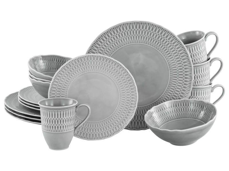 CreaTable, 33088, Sofia Series, 16-Piece Geschirrset für 4 Personen, Kombiservice aus Porzellan, Spülmaschinen- und Mikrowellengeeignet, Made in Europe