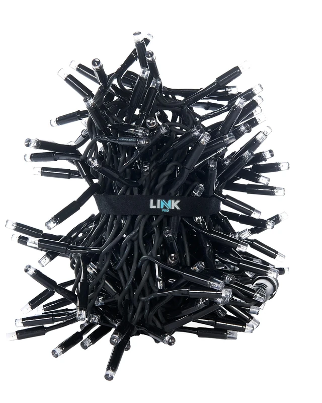 WeRChristmas PRO Series LED Cluster Lights, Black Cable, White, 5 m