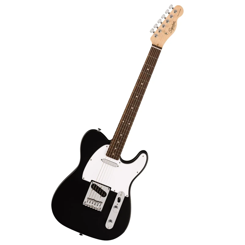 Squier by Fender Debut Collection Telecaster Electric Guitar, Laurel Fingerboard, White Pickguard, Black