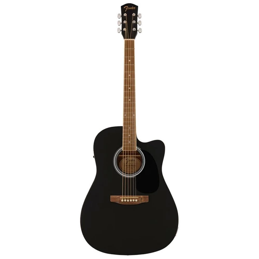 Fender FA-25CE Dreadnought Acoustic Guitar, Walnut Fingerboard, Black