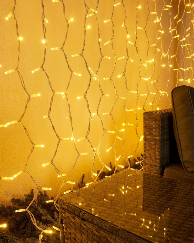 WeRChristmas PRO Series LED Curtain Lights, White Cable, 2.5 m Drop, Warm White, 2 m