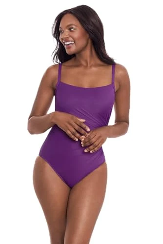 Miraclesuit Women's Rock Solid Starr One Piece Swimsuit, Beachwear, Swim Costume, Bathing Suit, Orchid, 14
