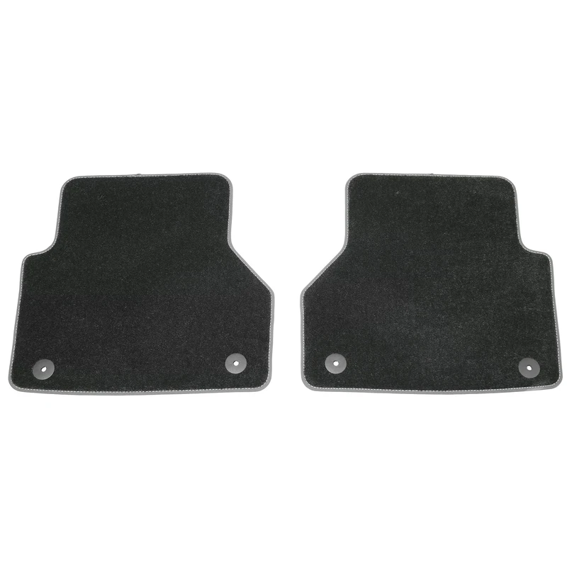 Audi Premium Car Mats, Velour, Rear, Black/Steel Grey, Compatible with A6 (C8), A7 (C8), Latch Mount - Image 1