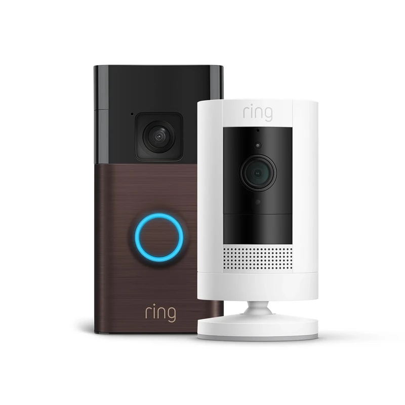 Ring Battery Video Doorbell + Ring Outdoor Camera Battery | DIY Wireless Doorbell Security Camera | Head-To-Toe View, HD Video, Easy installation (5min) | 30-day free trial of Ring Home