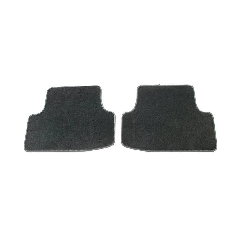Audi Premium Velours Car Rugs, Black with Steel Gray Trim Rear 2 Pieces Compatible with Audi A3 (8Y) Sportback from 2020