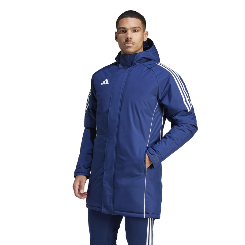adidas Men's Tiro24 Stadium Parka Coat, team navy blue/white, L