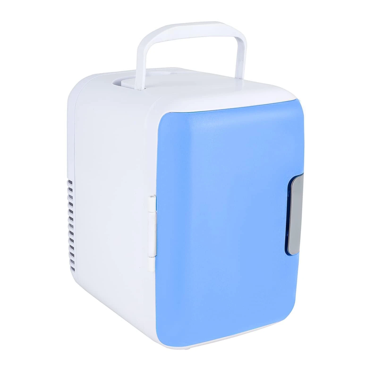 Mini Refrigerator 4L 6 Can Small Fridge Compact Portable Cold Room Low Noise Refrigerator for Cosmetics Food Bedroom Office Travel (Blue)