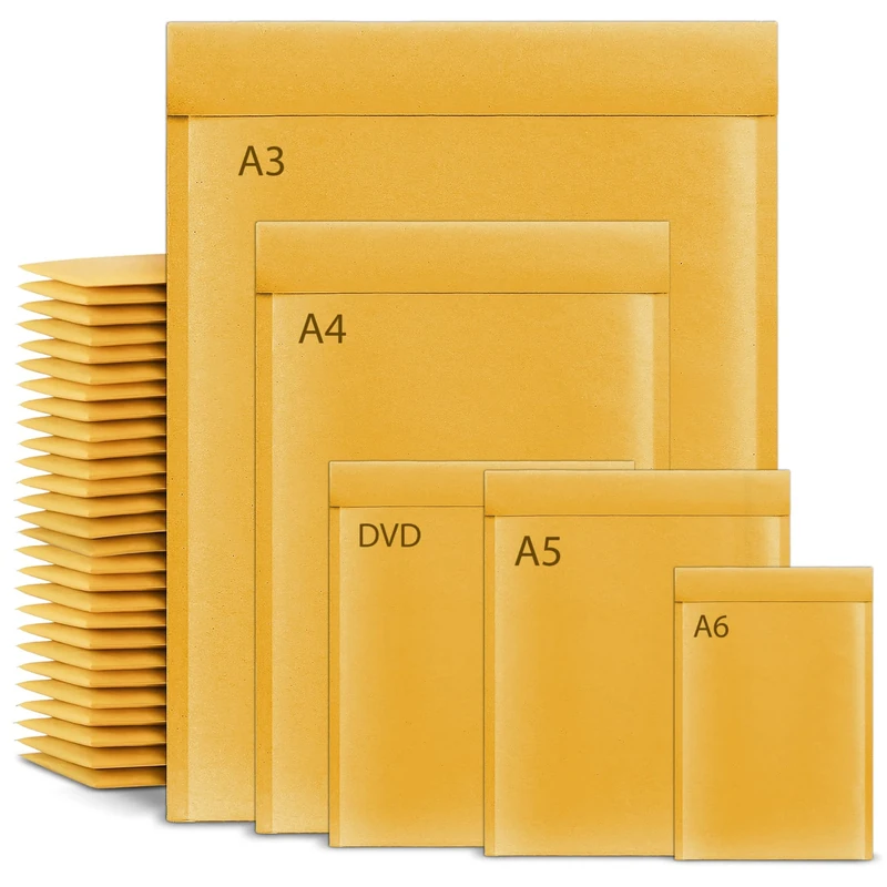 A3 Padded Envelopes, Gold Padded Bubble Envelopes for Packaging Postage Peel & Seal Shipping Bag Mailers Postal Wrap 200 Pack