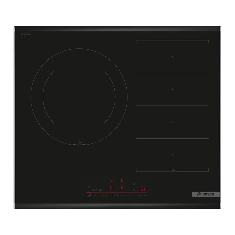 Bosch - Induction Hob, 60 cm, Series 6, Flexi Induction and 28 cm Zone, Electronics DirectSelect, PerfectFry Plus, Home Connect, Black, PXJ675HC1E