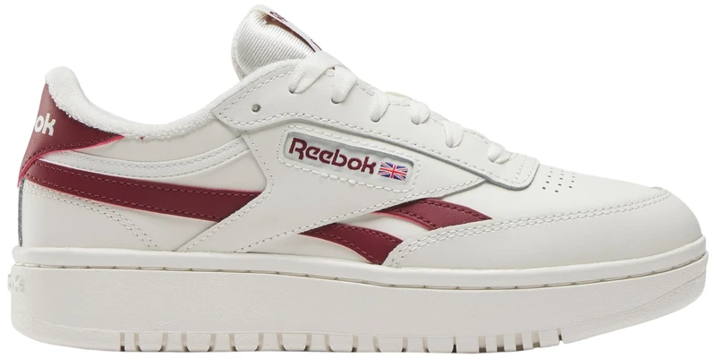 Reebok Women's Club C Double Revenge Trainers, Chalk Chalk Classic Burgundy, 4.5 UK