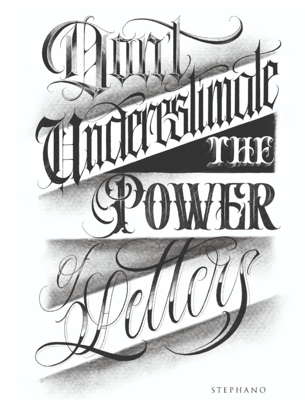 Mastering the Art of Lettering: A Comprehensive Guide with 312 Illustrated Letters, Alphabets & Flourishes - By Stephano: Don’t Underestimate the Power of Letters