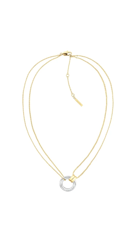 Calvin Klein Women's DUALITY Collection Doble Chain Necklace in Two-Tone with Charms - 35000630