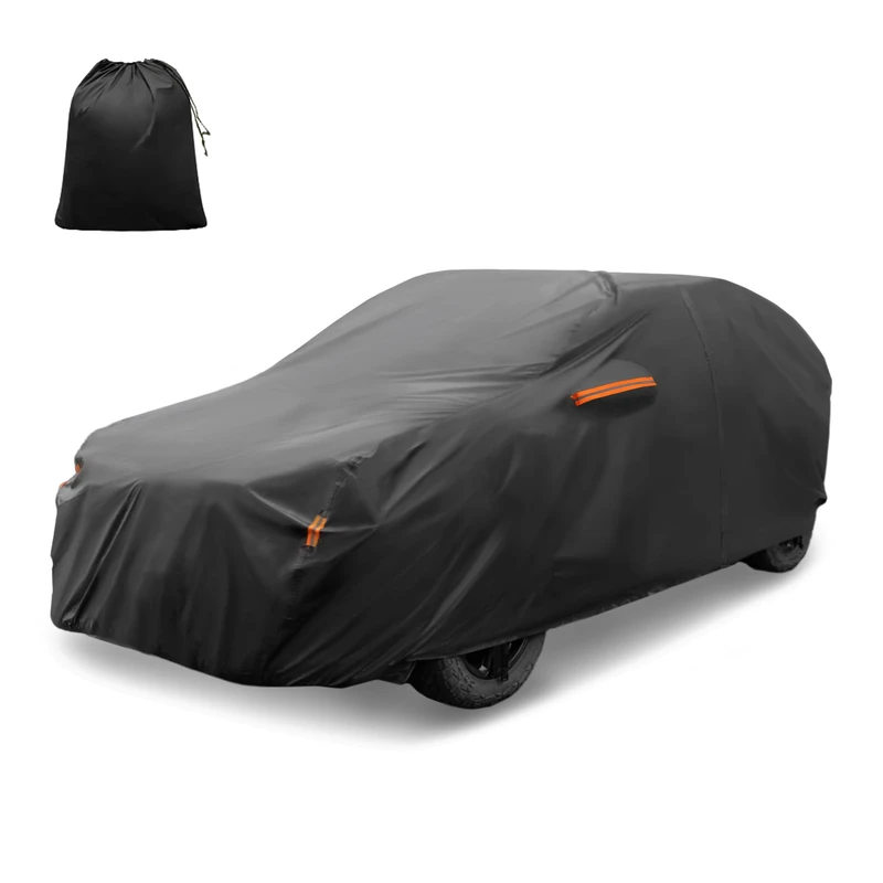 X AUTOHAUX Car Cover for Toyota RAV4 2012-2022 Aluminum Film Outdoor Waterproof Sun Rain Snow Hail Protection with Driver Door Zipper