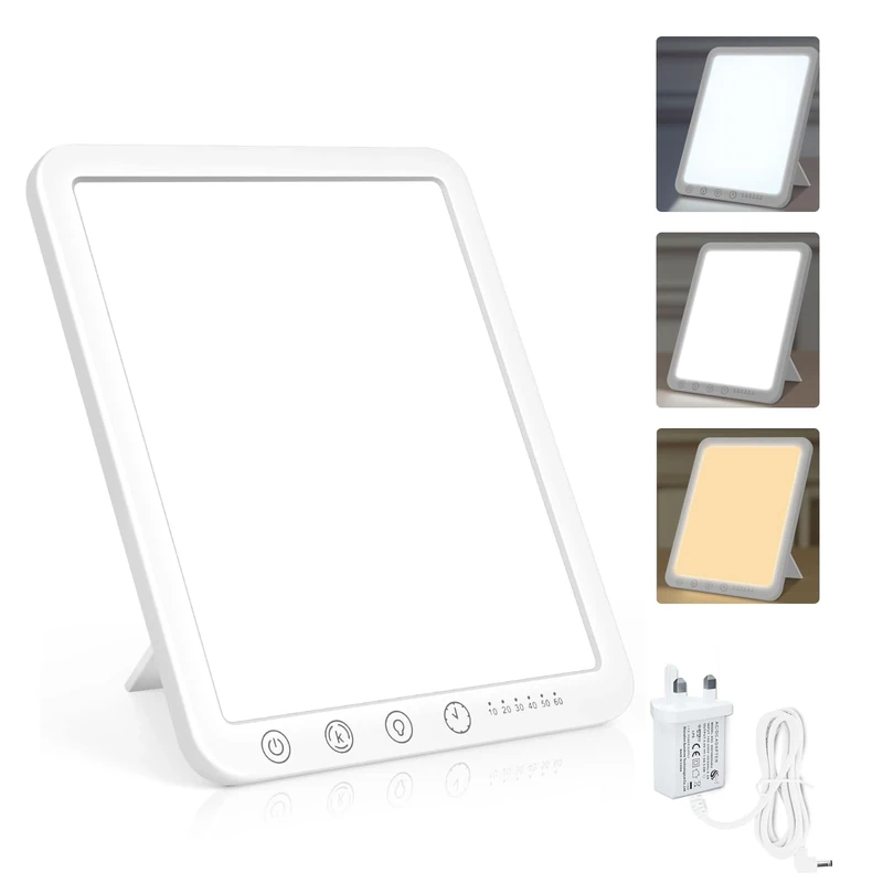 SAD Lamp - 15000 Lux Light Therapy with 3 Color Temperature, 6 Timer, Memory Function, Touch Control for Office/Desk/Home/Sleep